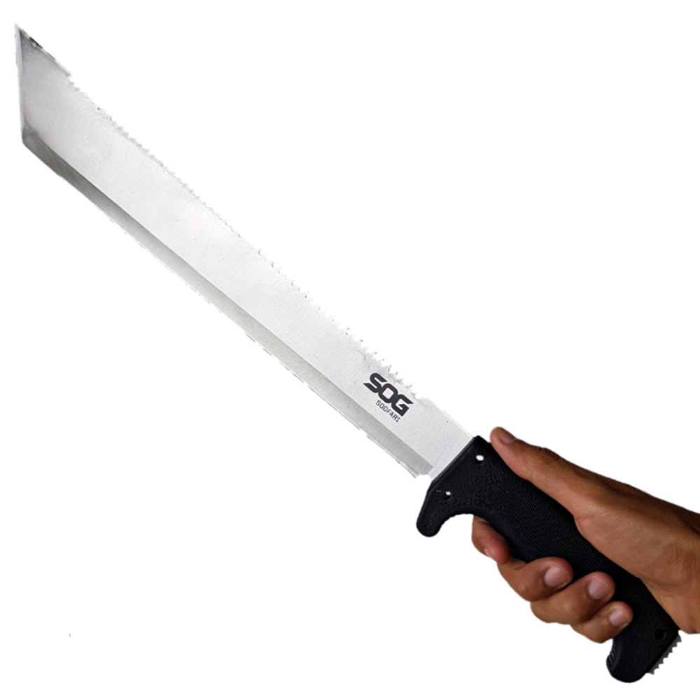 มีดเดินป่า มีดมาเชเต้ มีดใบตาย SOG SOGfari Machete ยาว 21 นิ้ว (53 ซม.) ใบมีดสีเงินพร้อมซองผ้าไนล่อนสำหรับเก็บมีด