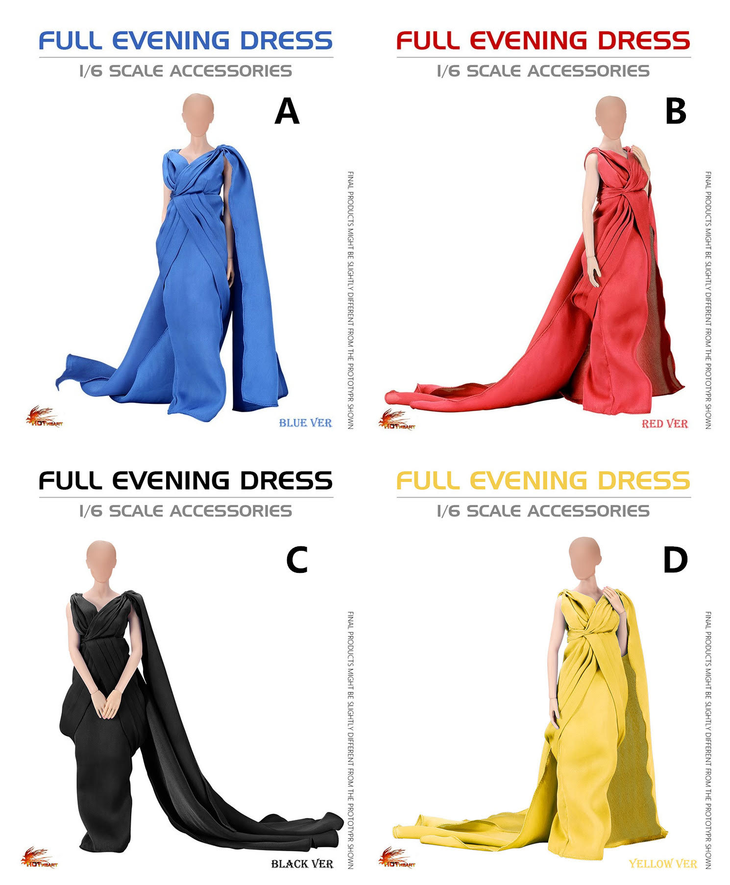 HOT HEART VA03 1/6 FULL EVENING DRESS