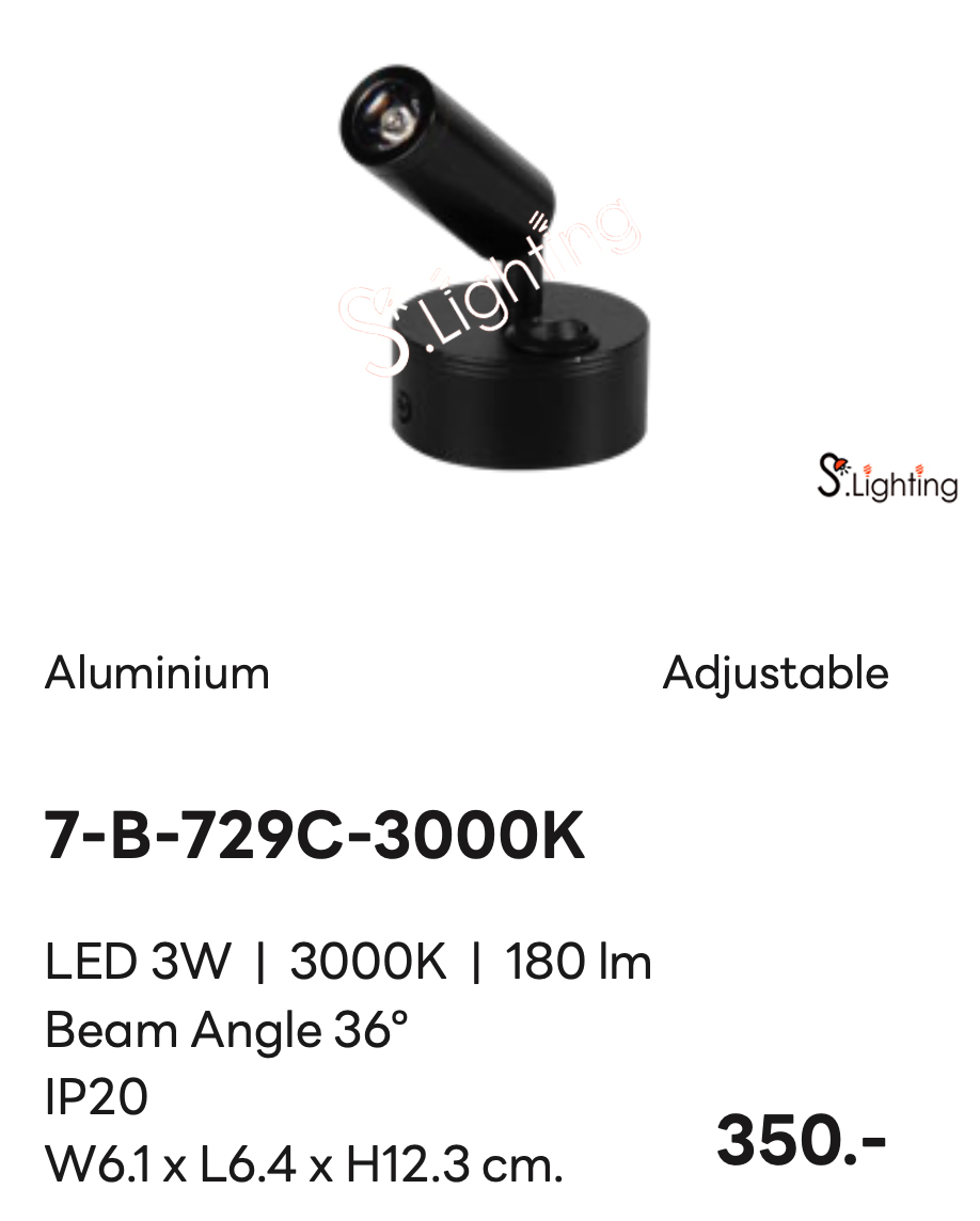 โคมไฟหัวเตียง 7-B-729C-3000K