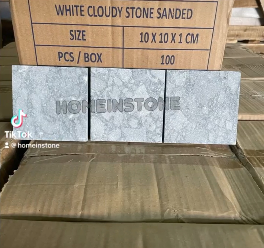 White Cloudy sanded Size 10x10,30x60,60x60 cm