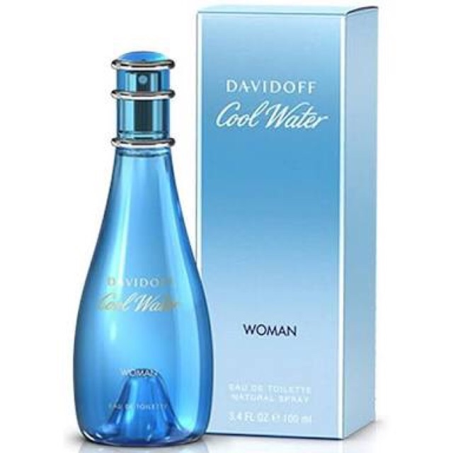 (แท้100%) Davidoff cool water for women 100ml กล่องขาย per9