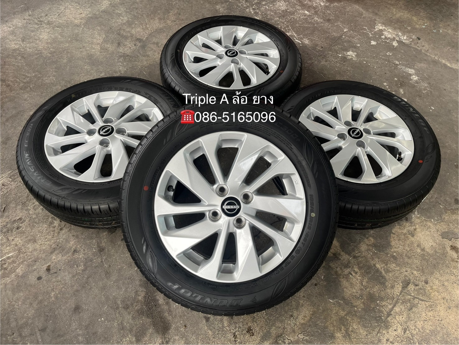 ✨ล้อแม็กป้ายแดง✨Nissan Almera รุ่นใหม่ล่าสุด ขอบ 15 พร้อมยางใหม่💯185-65-15 Dunlop ♨ปี 24♨
