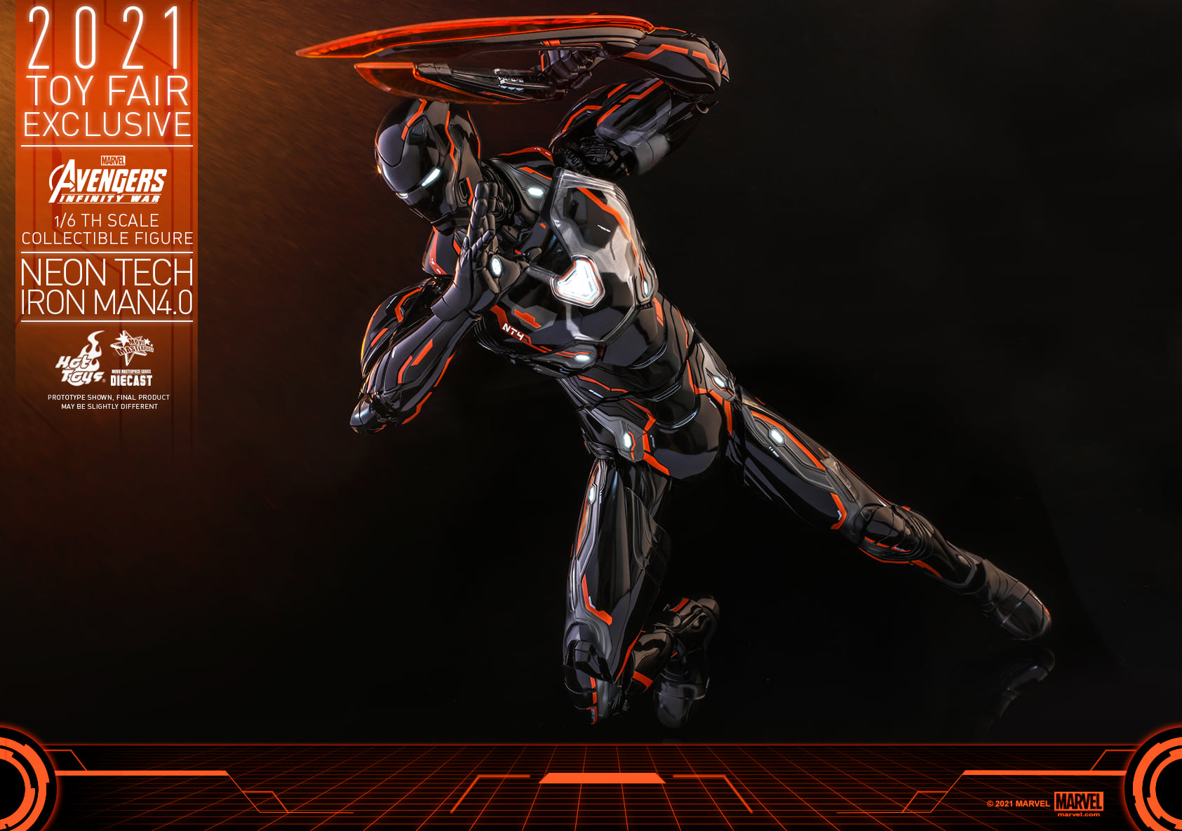 Hot Toys MMS597D39 1/6 Avengers: Infinity War - Neon Tech Iron Man 4.0 [Toy Fair Exclusive 2021]