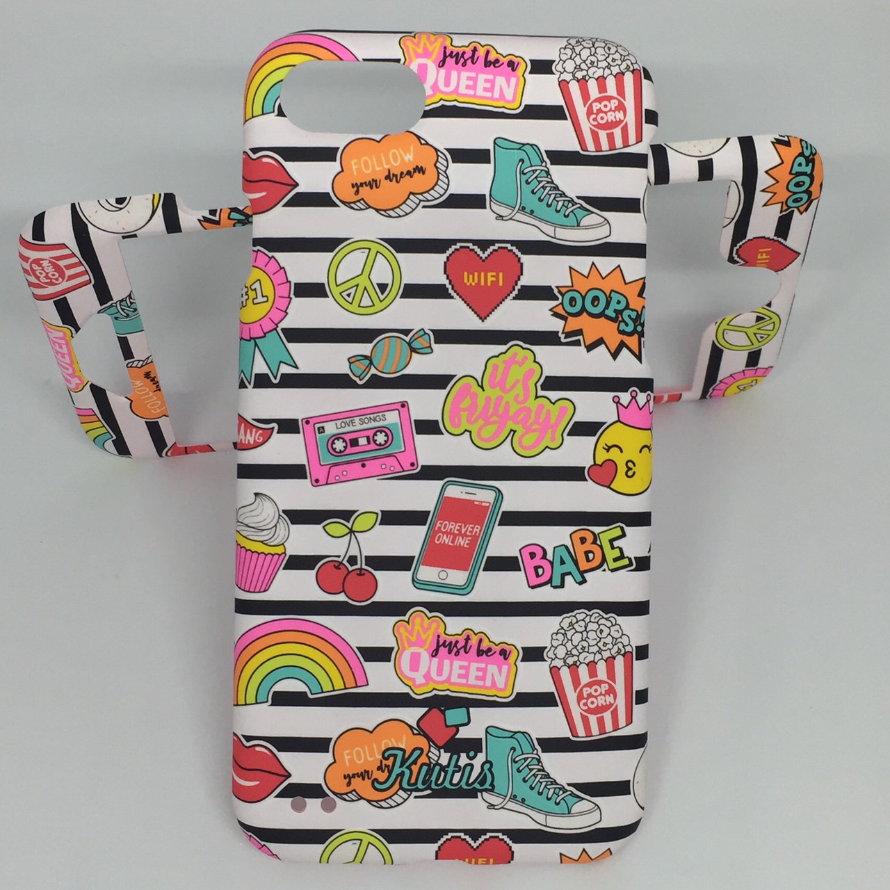 เคสคูทิส(Kutis) ไอโฟน7,8(ลายทางม้าลายBABE)มาใหม่ เคสประกบหน้า-หลัง เคสเรืองแสง เคสลายวินเทจ ร้านSuperhero Klongthom