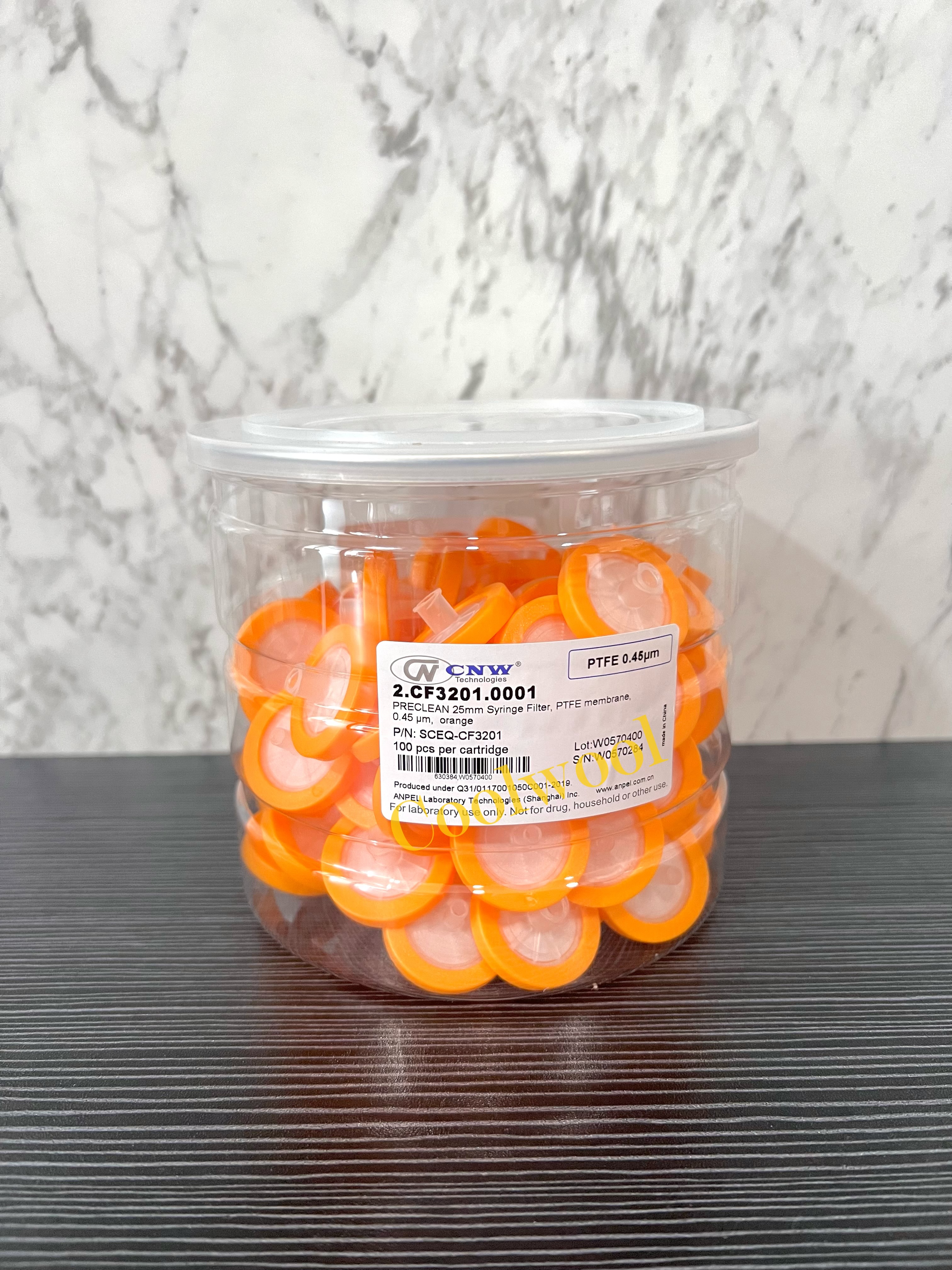 PRECLEAN™ 25mm Syringe Filter, PTFE membrane (100/pkg)