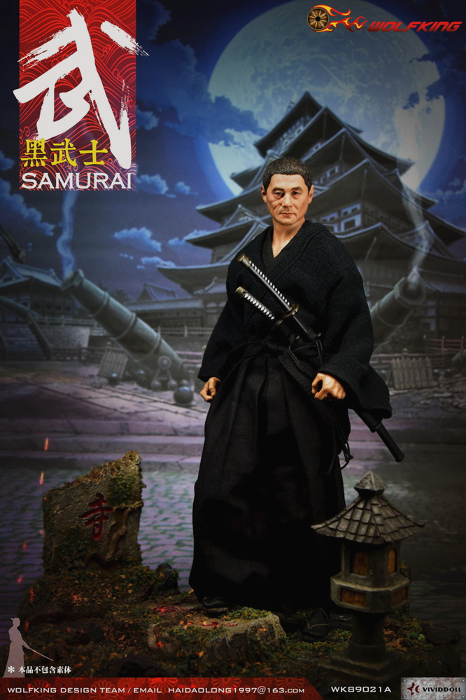 WOLFKING WK89021A 1/6 SAMURAI (Black Hair Headsculpt With Suit)
