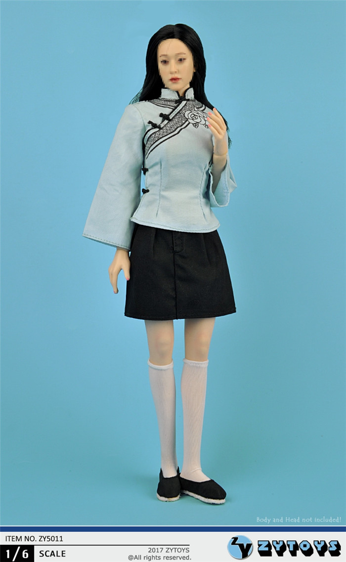 ZYTOYS ZY5011 Light blue Chinese women dresses