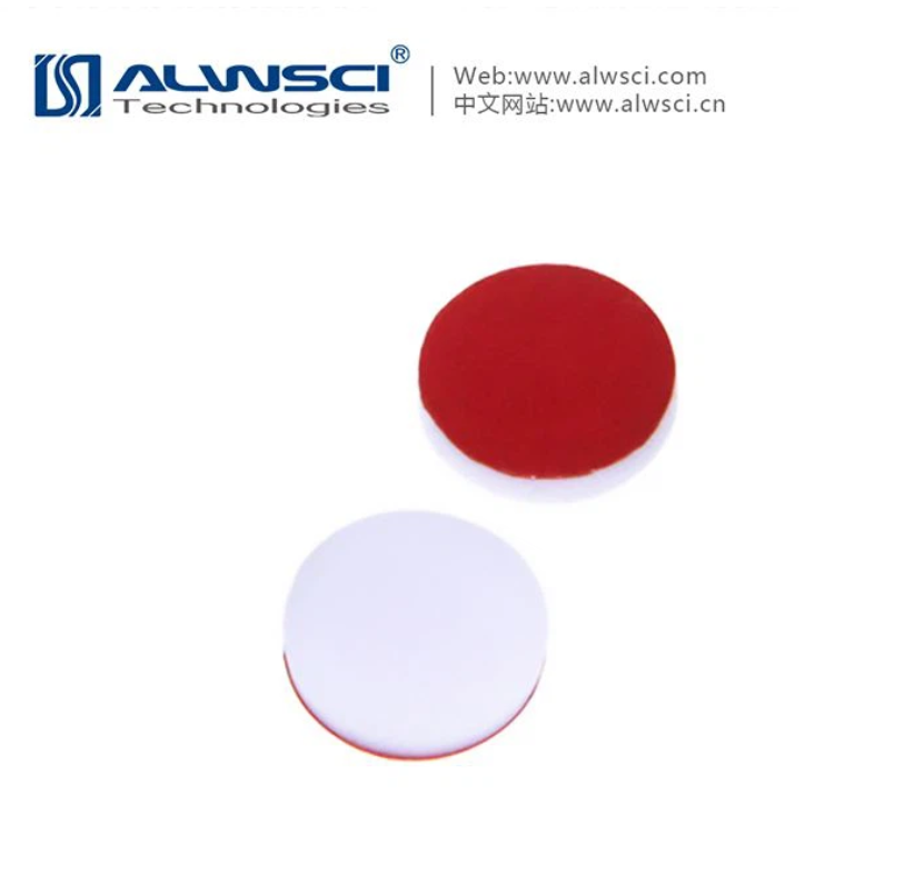 13-425 White Closed Top PP Cap (C0000864) + 13-425 Red PTFE/White Silicone Septa 1.5mm Thick (100ชิ้น/แพ็ค)