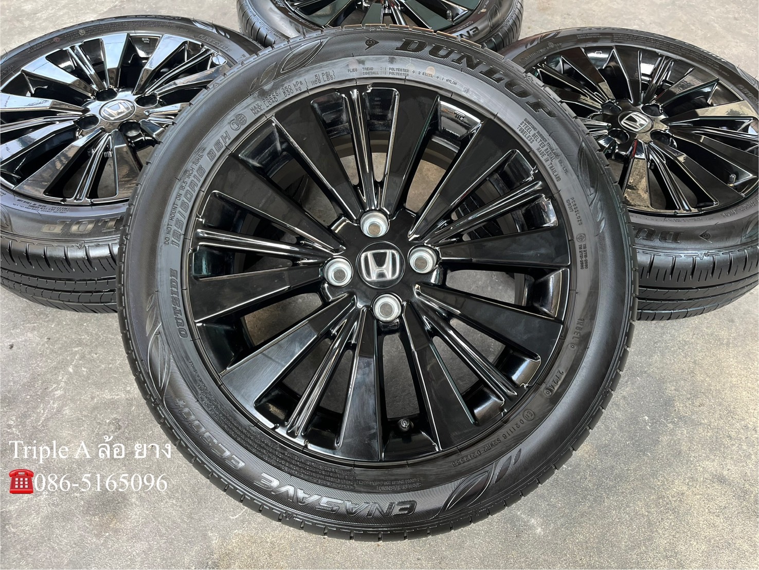 ✨ล้อแม็ก✨Honda City Hatchback RS รุ่นใหม่ ขอบ 16 สีดำแท้💯พร้อมยาง 185-60-16 Dunlop♨️ปี 24♨️