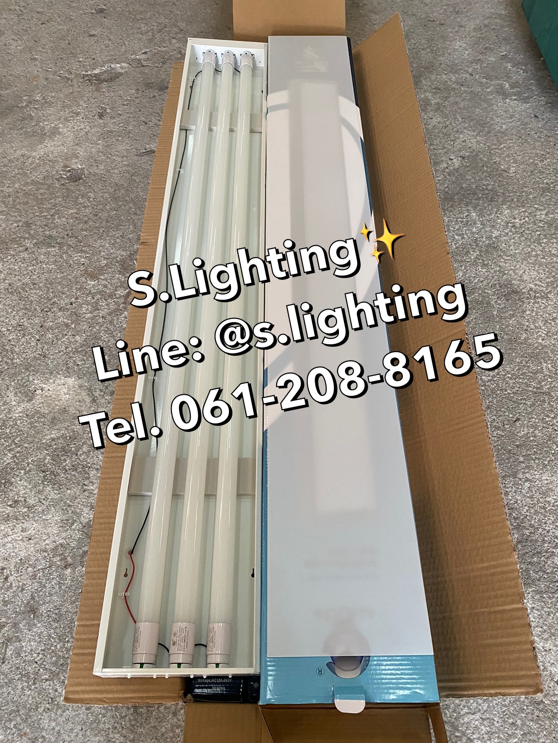 โคมไฟแขวนสลิงเพดาน Linear Office LED 3x18w แสงขาว (เปลี่ยนหลอดได้)