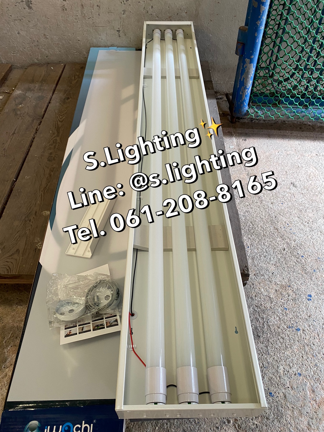 โคมไฟแขวนสลิงเพดาน Linear Office LED 3x18w แสงขาว (เปลี่ยนหลอดได้)