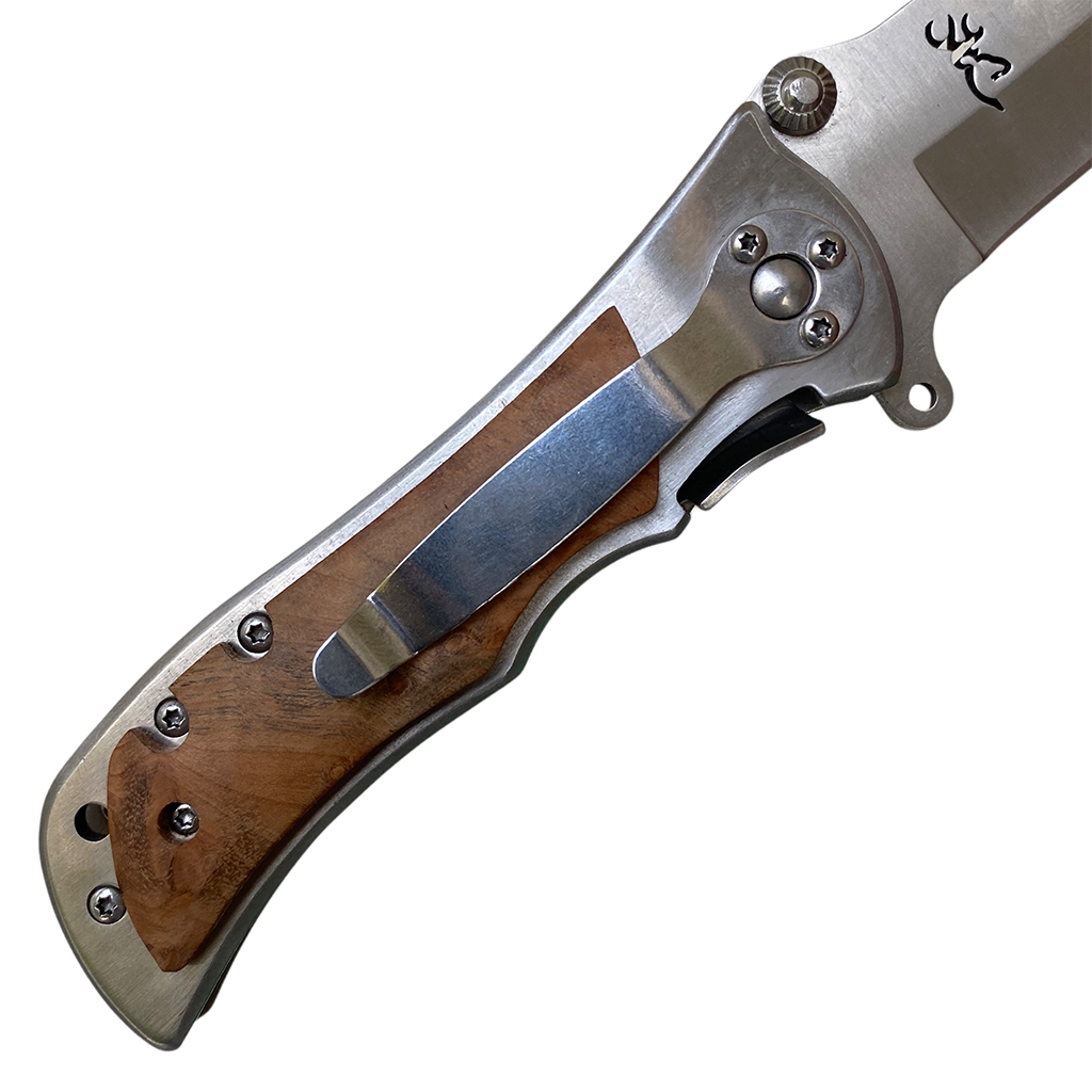มีดพับ Browning ด้ามลายไม้ ขนาด 8 นิ้ว (20.5 ซม.)
