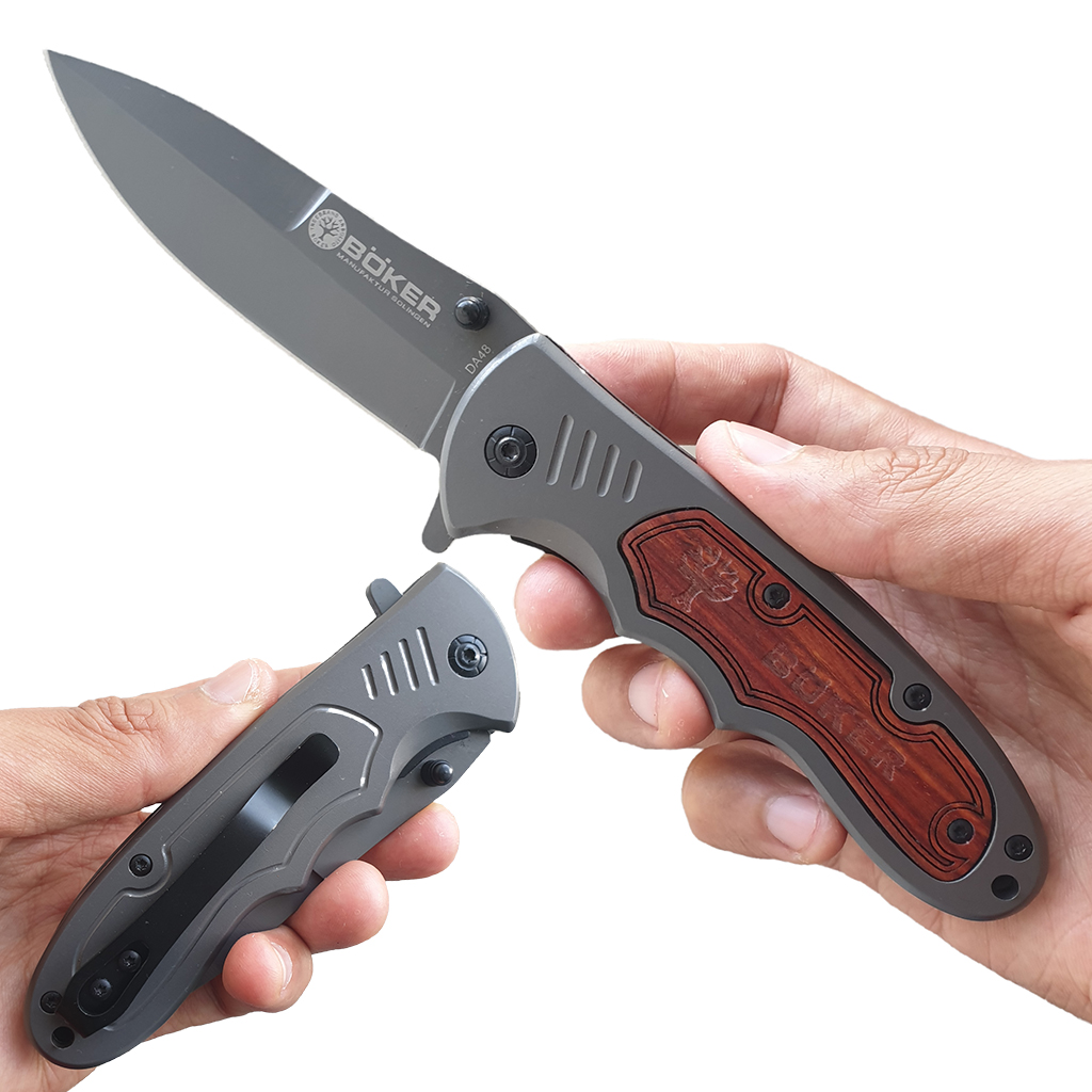 มีดพับ มีดพก BOKER DA48 ขนาด 8 นิ้ว (20.3 ซม.) ด้ามเข้าประกับไม้