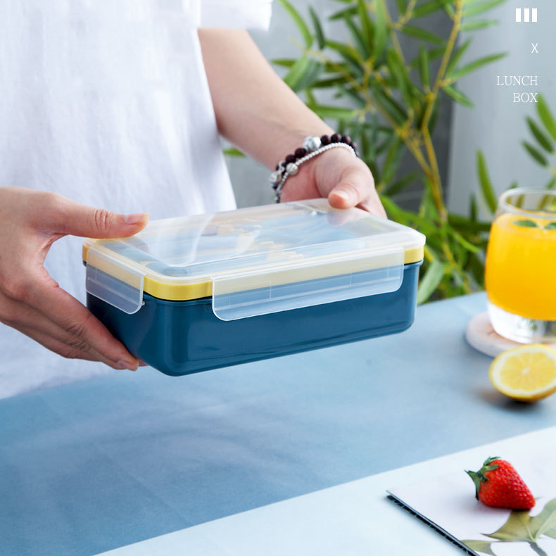 BABY’N GOODS กล่องทานอาหารเอนกประสงค์ มีที่กั้นแบ่งช่องเก็บอาหารสามารถปรับได้ มาพร้อม ช้อน, ส้อม และตะเกียบ จัดเก็บง่ายใช้งานสะดวก