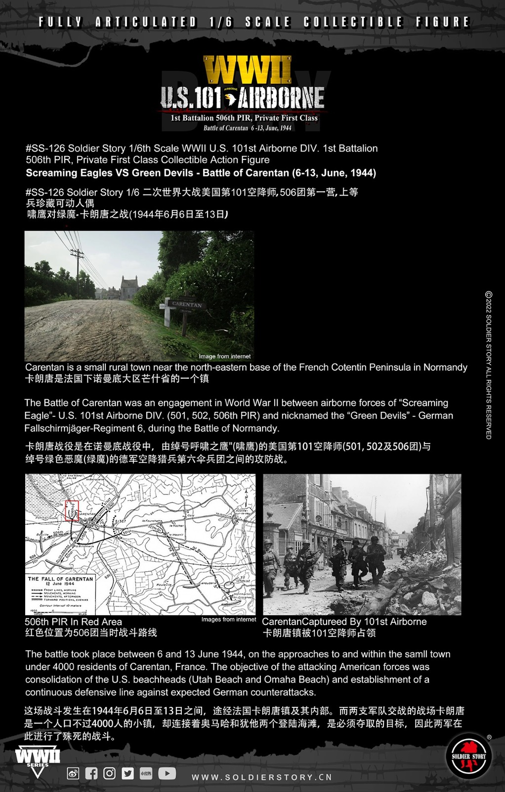 Soldier Story SS-126 1/6 WWII U.S. 101st Airborne - 1st Battalion 506th PIR, Private First Class