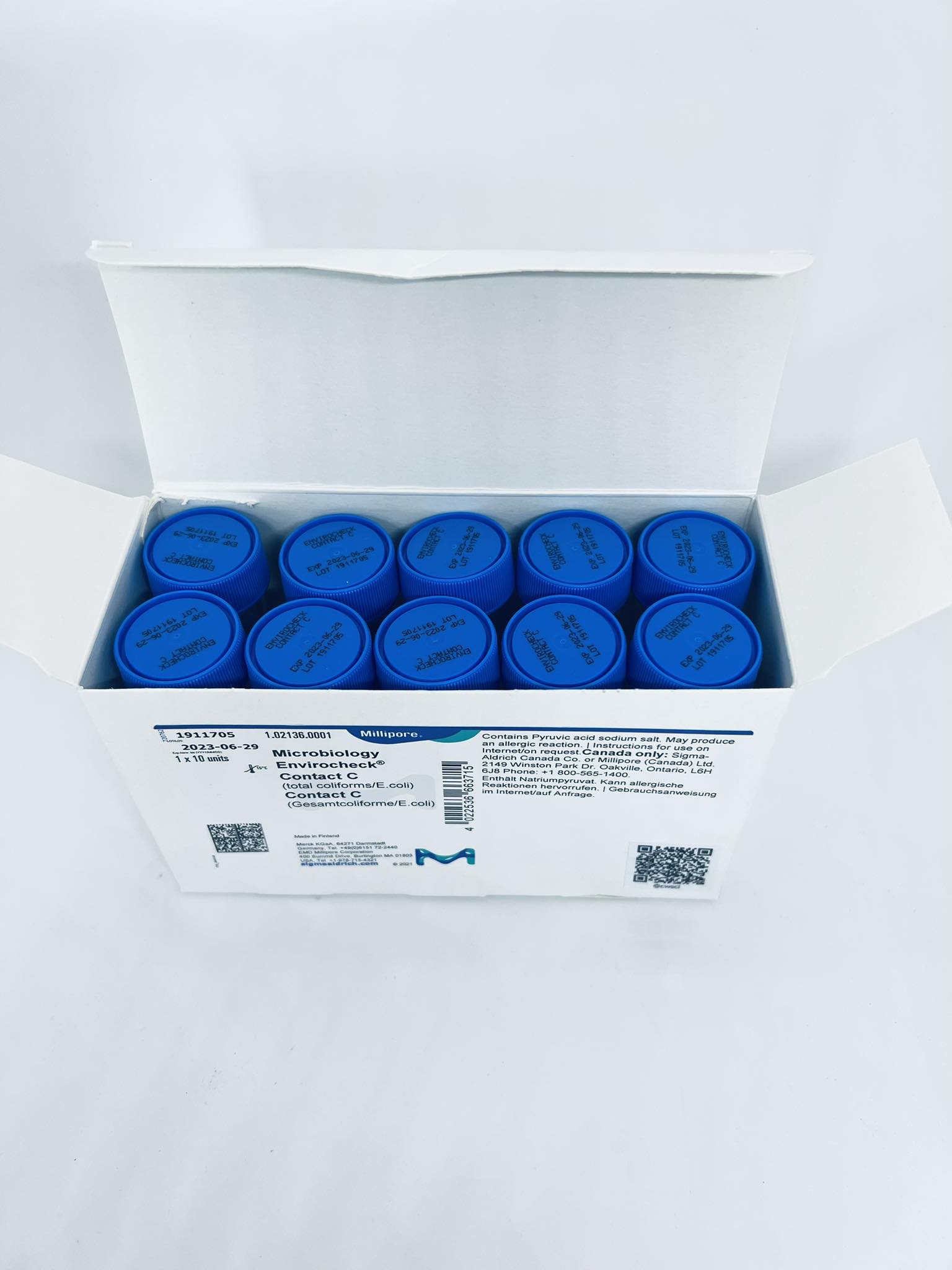 ชุดทดสอบเชื้ออีโคไล โคลิฟอร์ม (10ชุด/กล่อง)-Aerobic plate count/Total E.Coli Coliform Test kit-Merck (10/pkg)