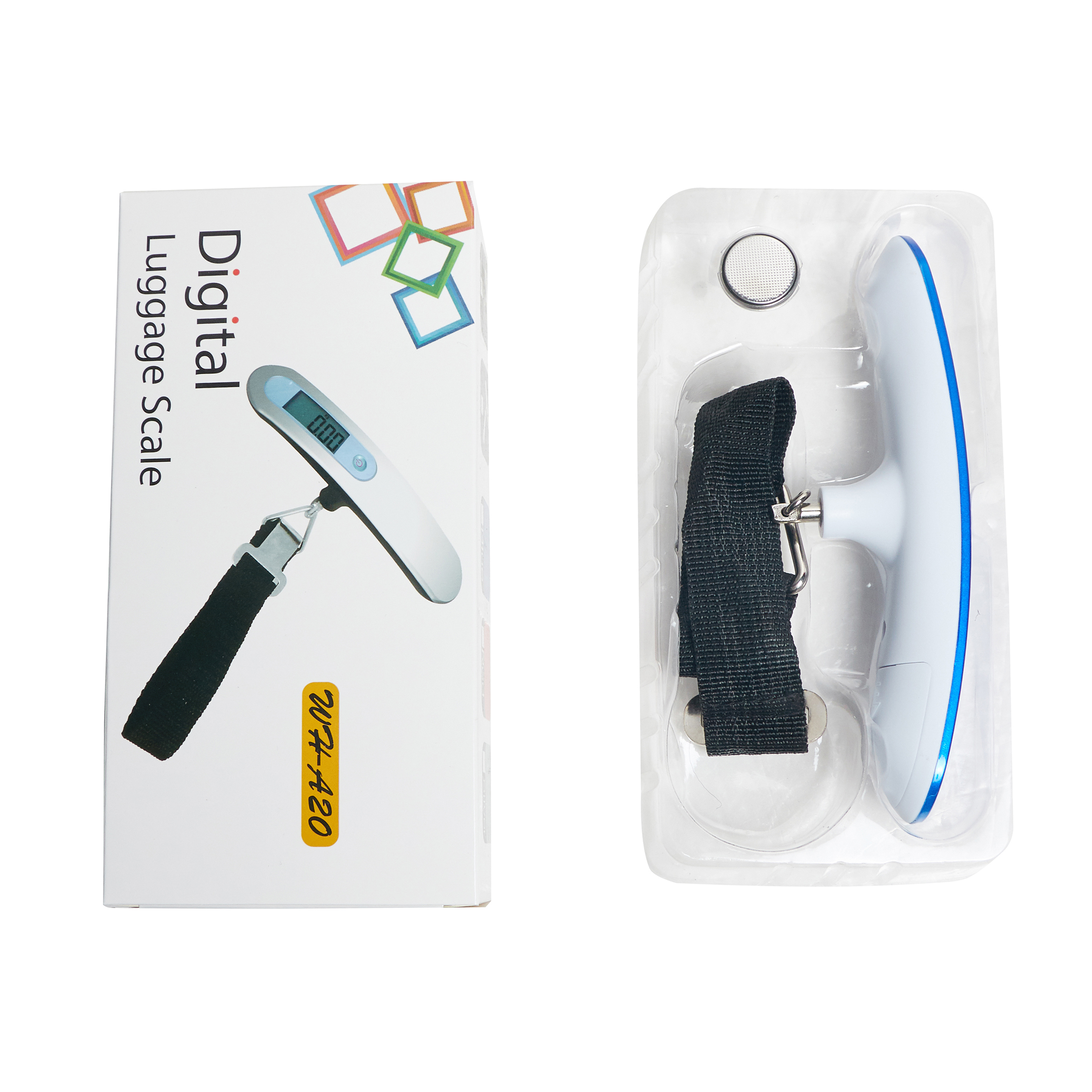 เครื่องชั่งกระเป๋าเดินทาง ตรา Weiheng รุ่น WH-A20 ห่วงผ้า (เทา, น้ำเงิน แดง) พิกัด 50 กก.