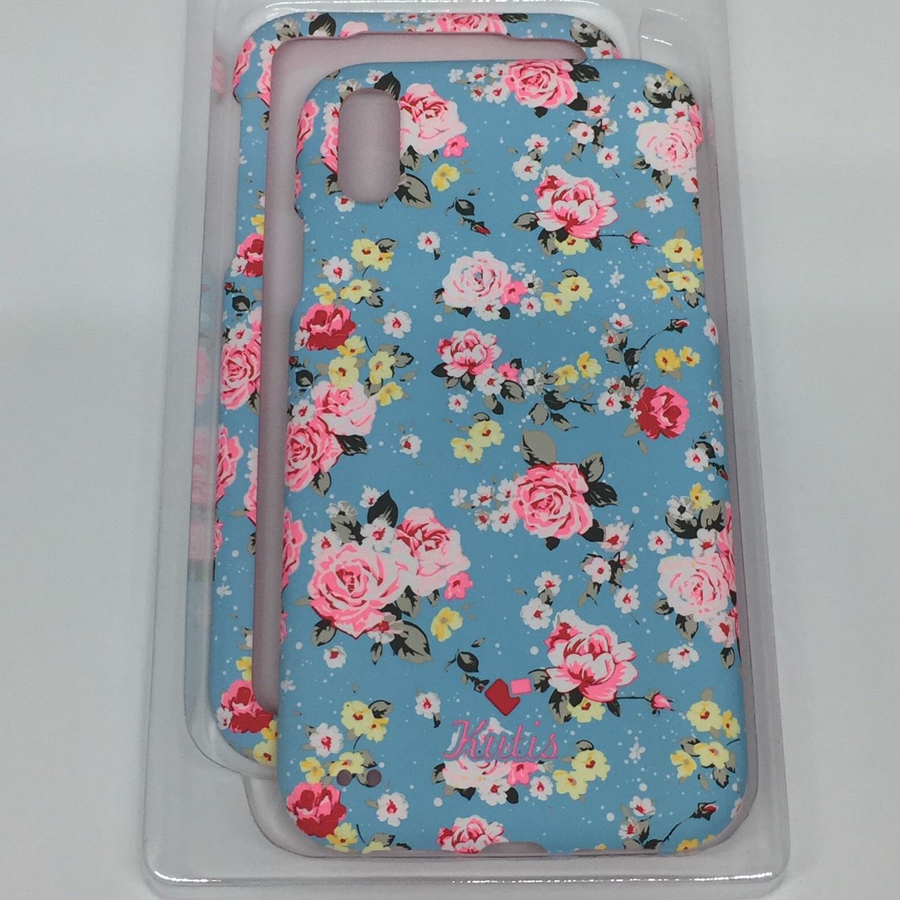 เคสคูทิส (Kutis) ไอโฟนXR (ลายดอกไม้ สีพื้นหลังสีฟ้า)มาใหม่