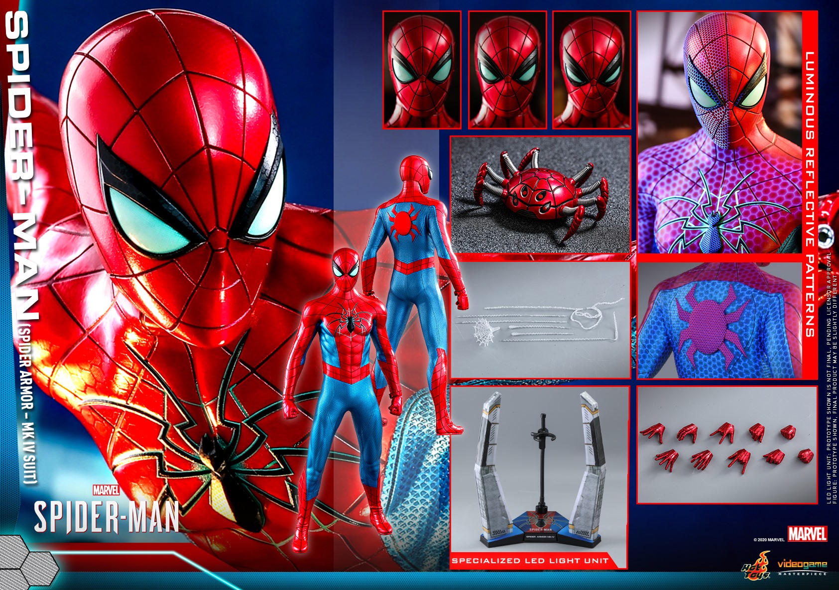 Hot Toys VGM43 Marvel's Spider-Man 16 Spider-Man (Spider Armor - MK IV Suit)