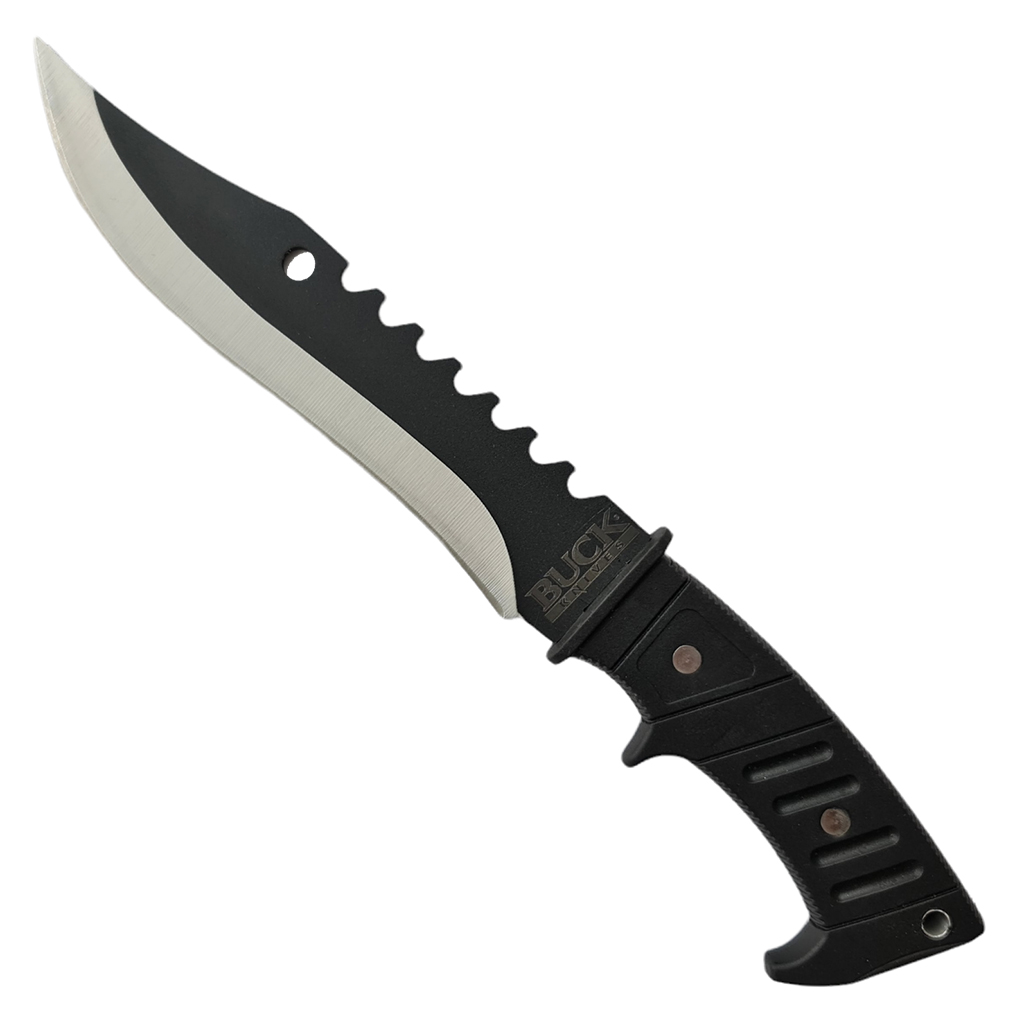 มีดใบตาย BUCK Knives Clip Point ขนาด 12.4 นิ้ว (31.5 ซม.) พร้อมซองไนล่อนร้อยเข็มขัดสำหรับเก็บมีด