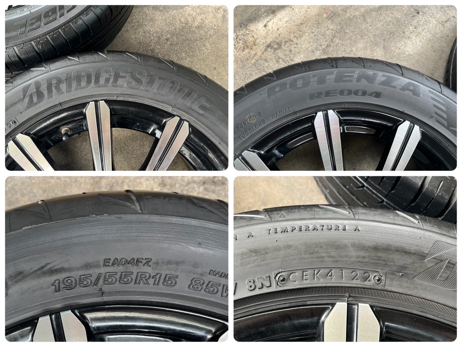 ✨ล้อแม็กแต่ง✨4รู100✨Valenza ขอบ 15 สีดำหน้าเงา พร้อมยาง 195-55-15 ปี 22