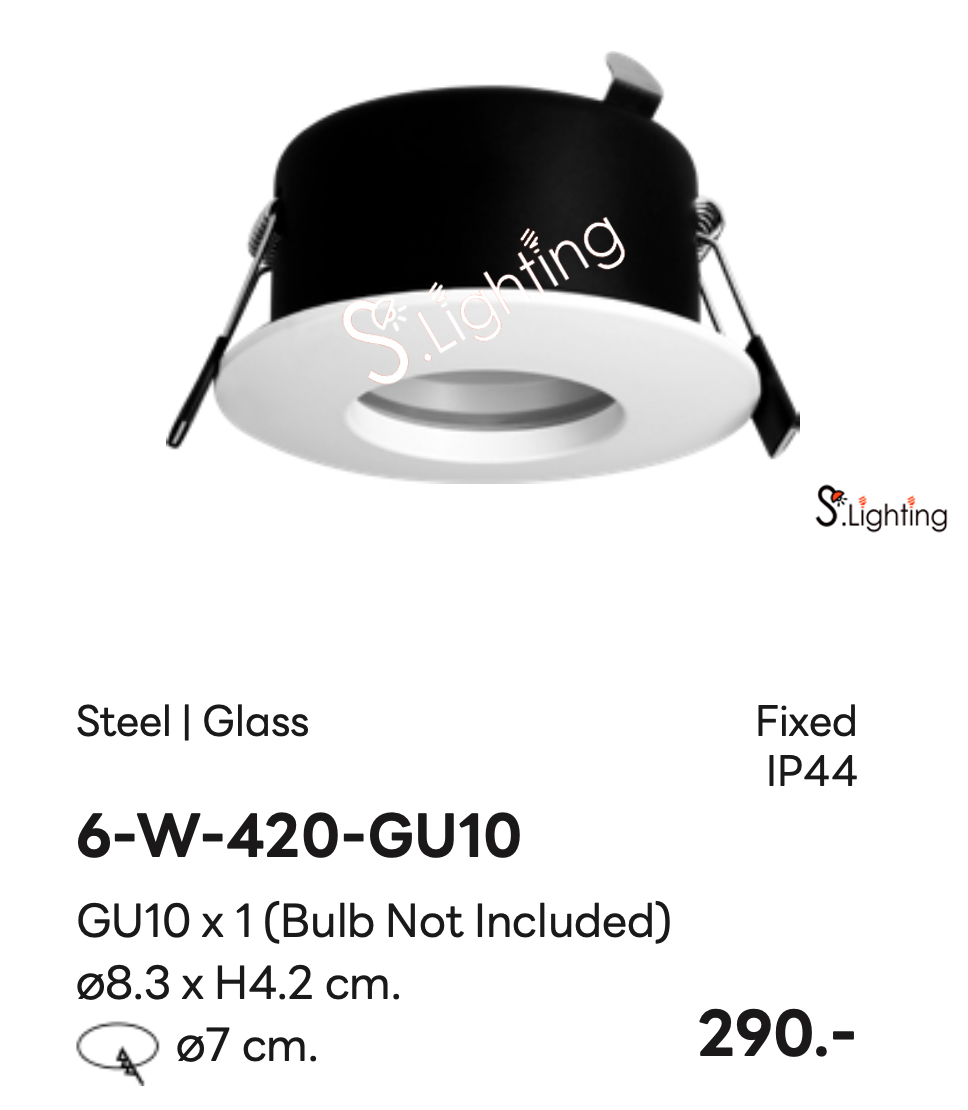 โคมไฟดาวไลท์ฝังฝ้า 6-W-420-GU10