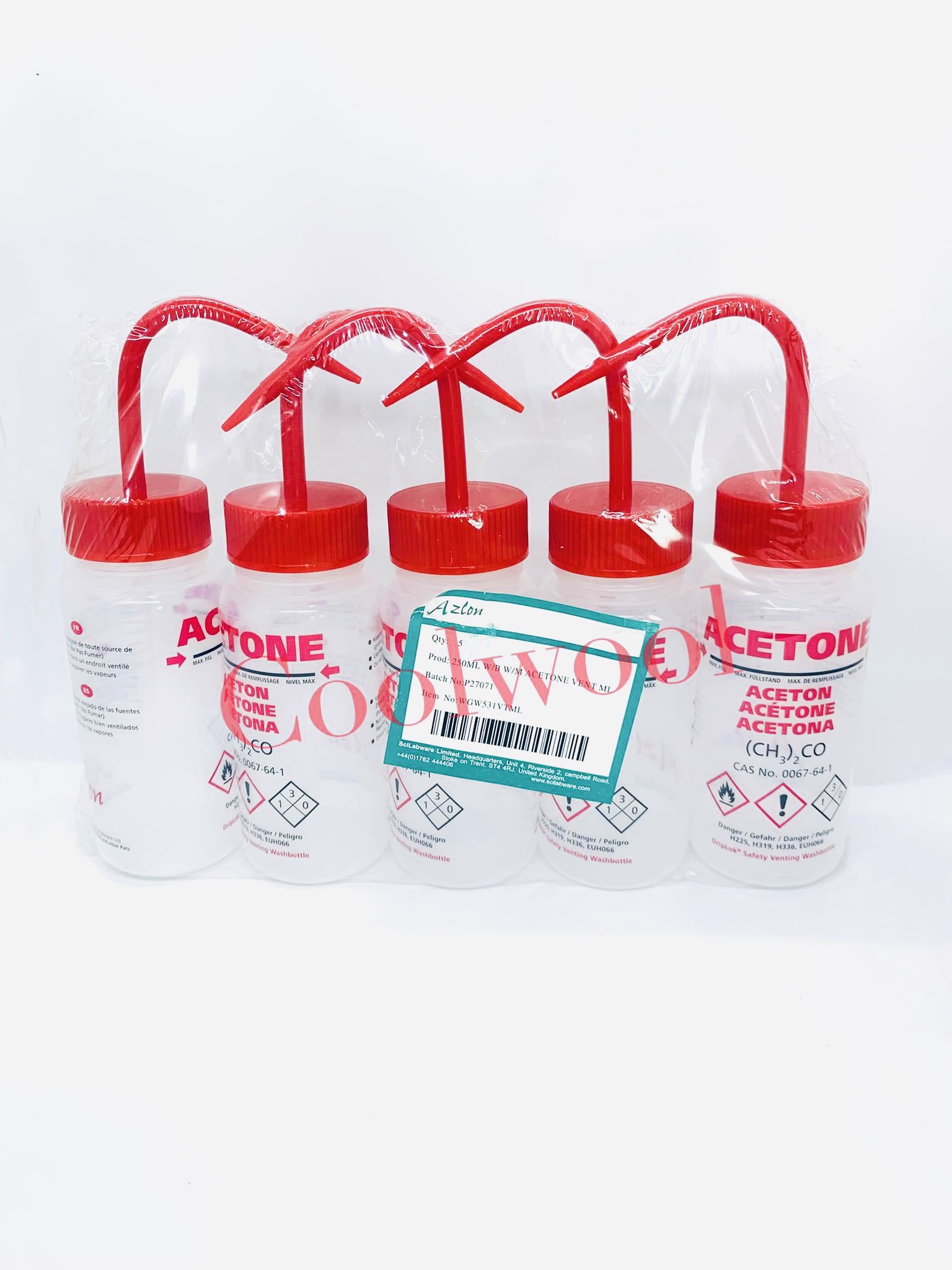 Wash bottle ขวดฉีดน้ำกลั่น อะซิโตน LDPE- Azlon ขนาด 250 ml