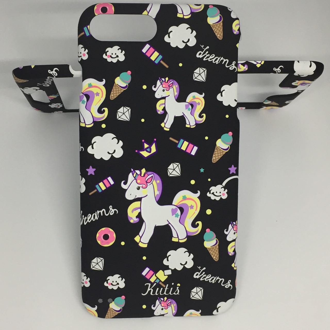 เคสคูทิส (Kutis) ไอโฟน7พลัส,8พลัส(ลายม้ายูนิคอร์นพื้นหลังสีดำ)