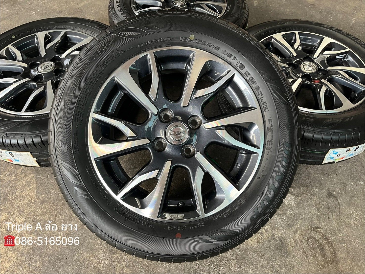 ✨ล้อแม็กพร้อมยางใหม่💯✨Nissan Almera Sportech รุ่นใหม่ขอบ 15 เทาหน้าเงา💖สวยกริ๊บ💖