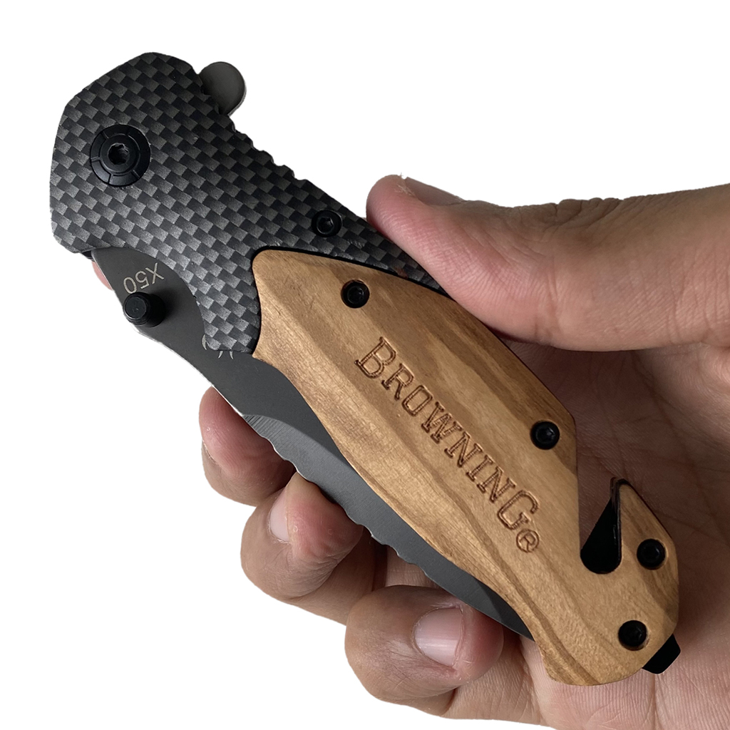 มีดพับ Browning X50 ขนาด 8 นิ้ว (20.5 ซม.) ด้ามประกับไม้