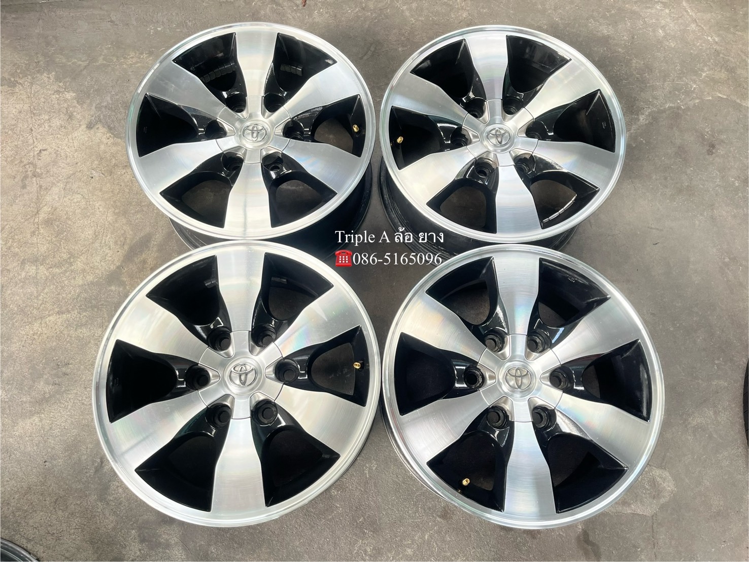 ✨ล้อแม็ก 6รู139✨Toyota Vigo ขอบ 16 ดำหน้าเงา💖สภาพสวย💖