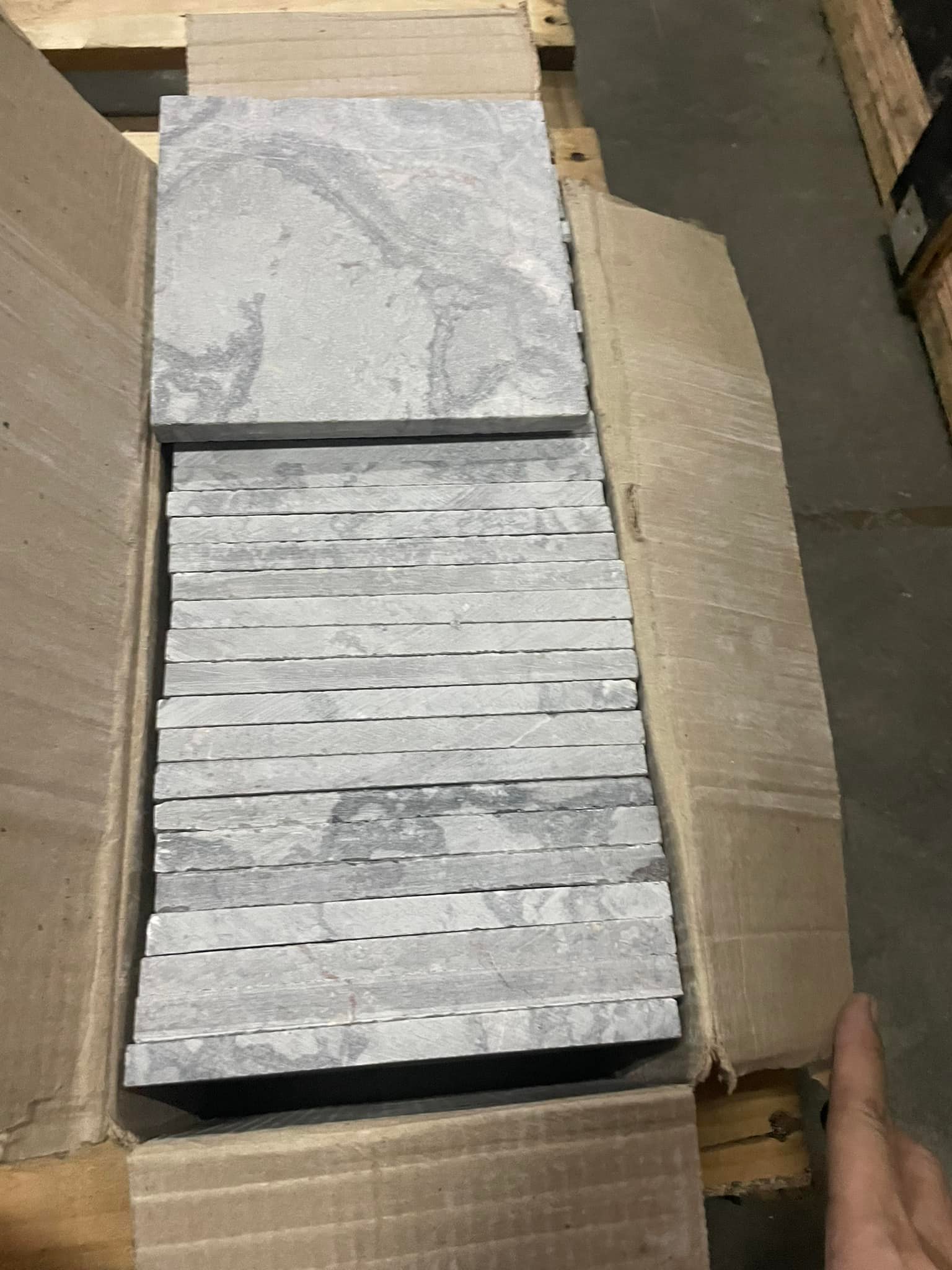 หินธรรมชาติ หินปูสระว่าย White Cloudy SIZE10x10