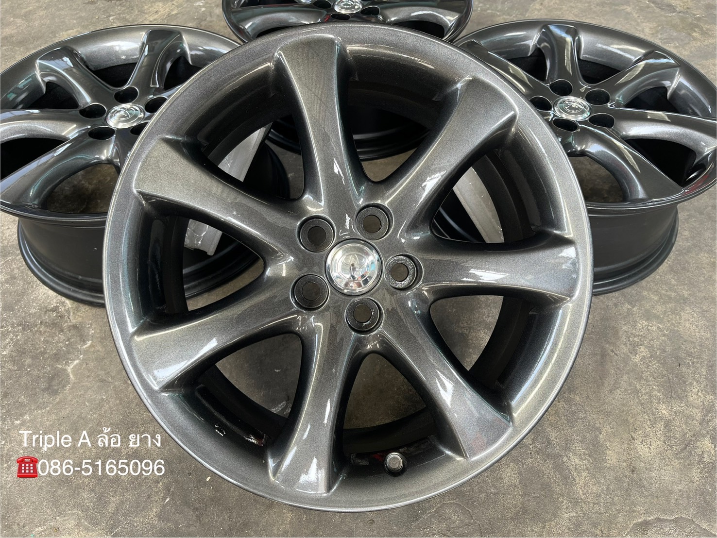 ✨ล้อแม็ก 5รู100✨Toyota Wish ขอบ 17 สีเทากัน💖สวยกริ๊บ💖