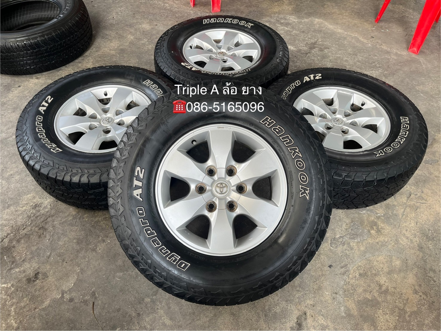 ✨ล้อแม็ก 6รู139✨Toyota Vigo ขอบ 16 พร้อมยาง 265-70-16 Hankook(แก้มขาว) ปี 21