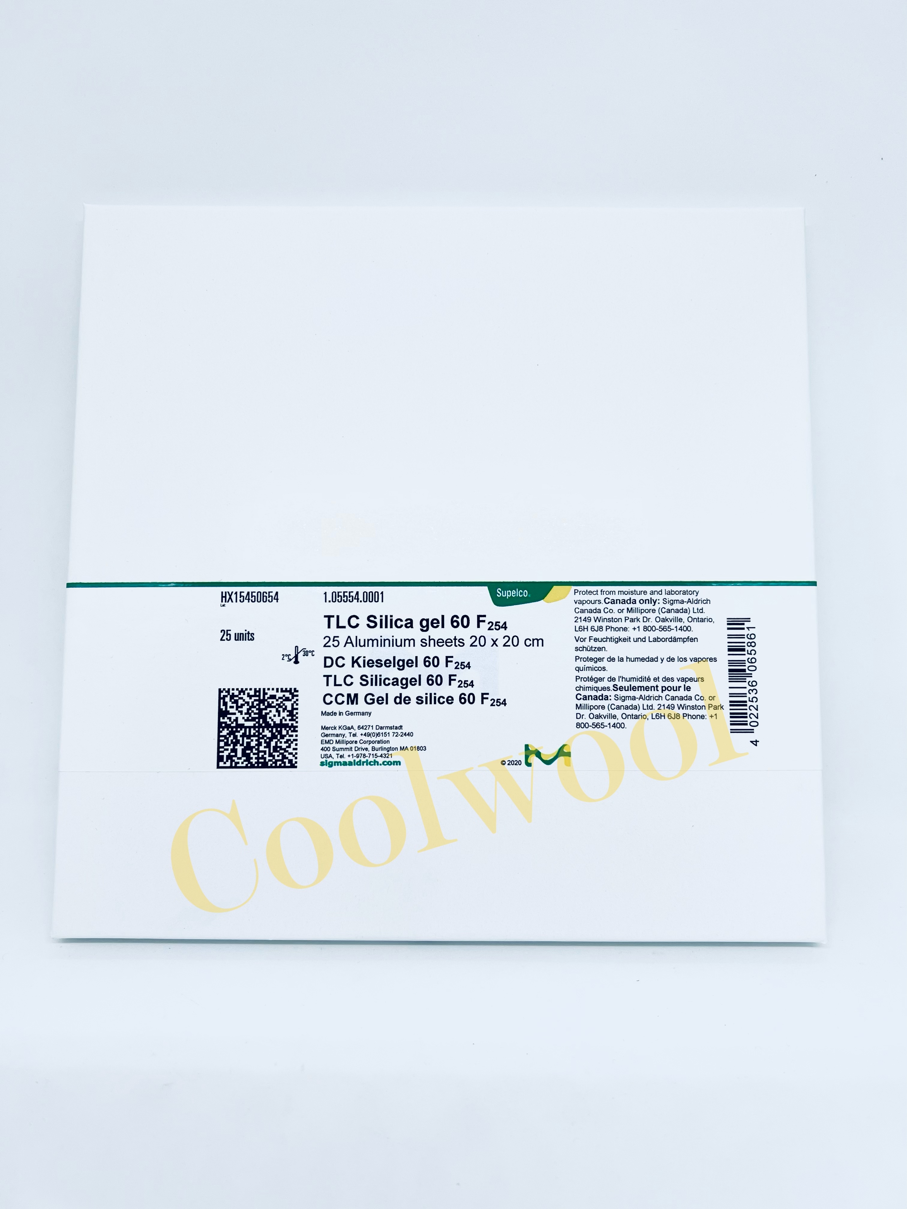 Merck- TLC Plate Silica Gel 60 ขนาด 20x20 cm (25 แผ่น/กล่อง)