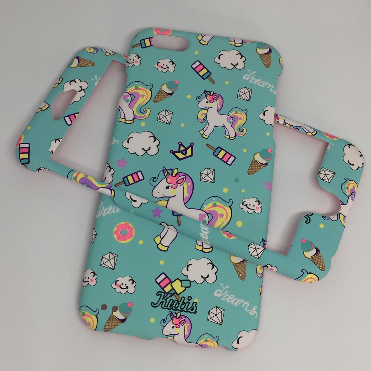 เคสคูทิส (Kutis) ไอโฟน6พลัส,6Sพลัส(ลายม้ายูนิคอร์นพื้นหลังสีเขียวอ่อน)