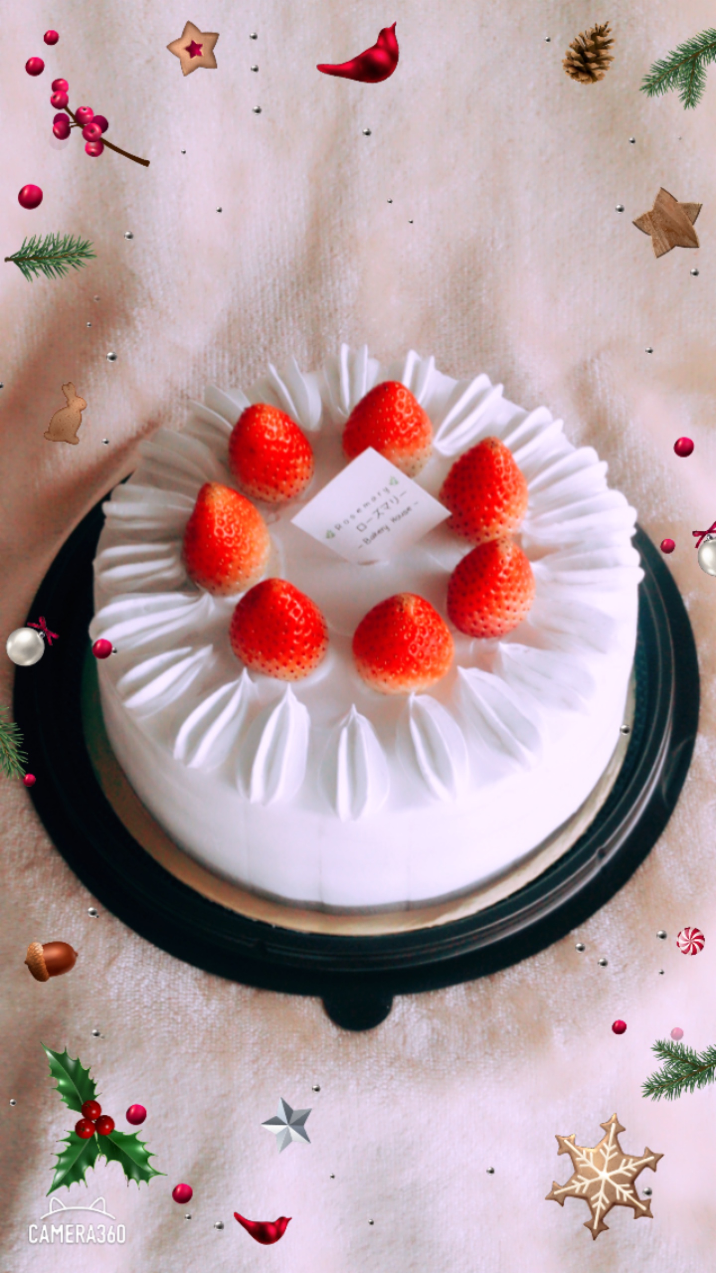 🍓 สตรอว์เบอร์รี่ชอร์ทเค้ก 🍓 (2 ปอนด์) Angel Strawberries ShortCake (2 Pound / 7" x 7") 3 ชั้น