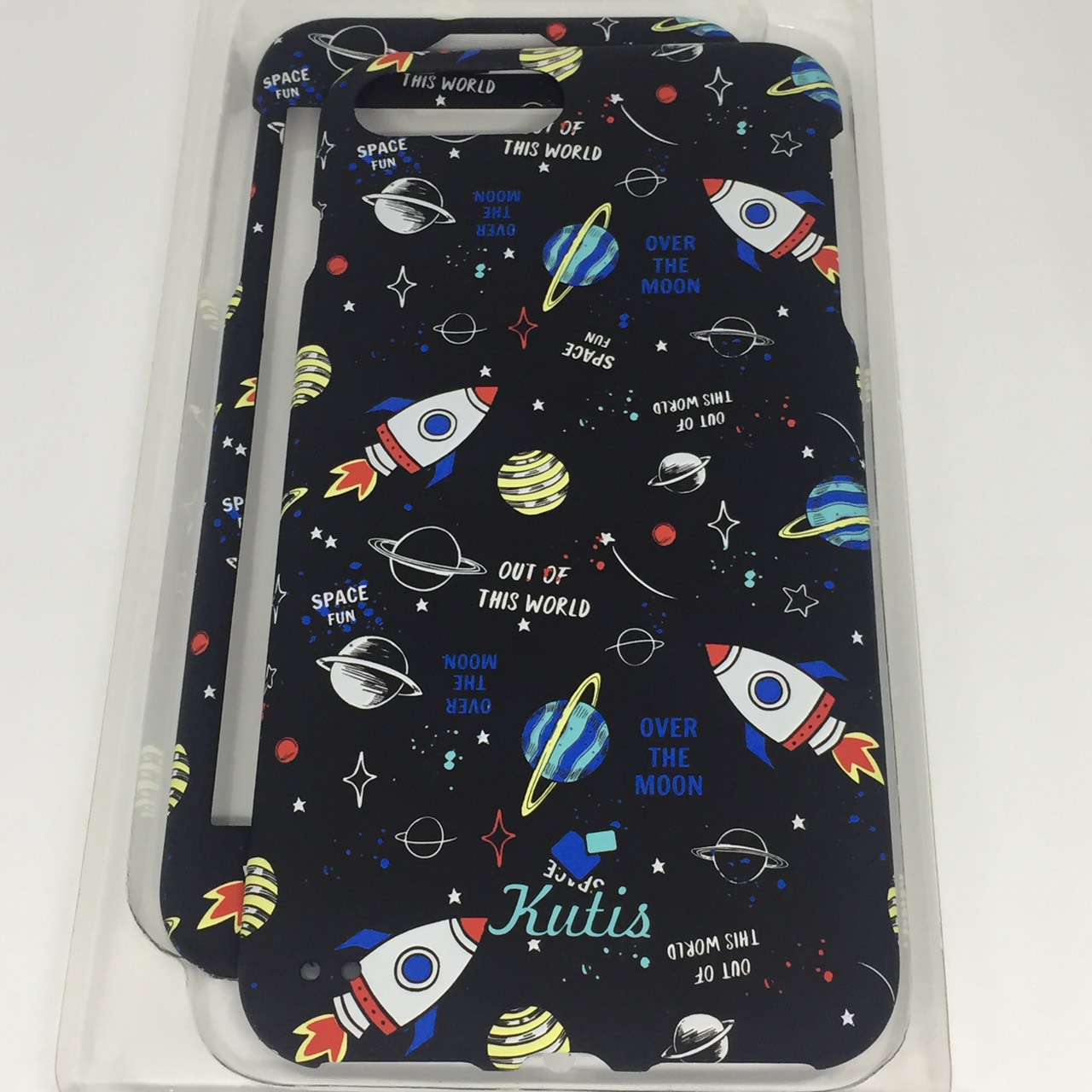เคสคูทิส(Kutis)เคสไอโฟน7พลัส,8พลัส(ลายอวกาศมีจรวดnew)มาใหม่ เคสประกบหน้า-หลัง เคสเรืองแสง เคสลายวินเทจ ร้านSuperhero Klongthom