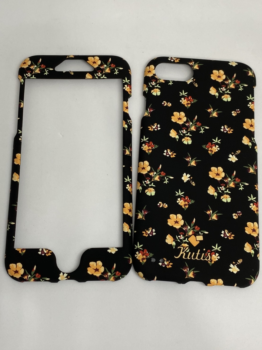 เคสคูทิส(Kutis)เคสไอโฟน7,8,SE2020(ลายดอกไม้ช่อดอกสีส้ม)มาใหม่ เคสประกบหน้า-หลัง เคสเรืองแสง เคสลายวินเทจ ร้านSuperhero Klongthom