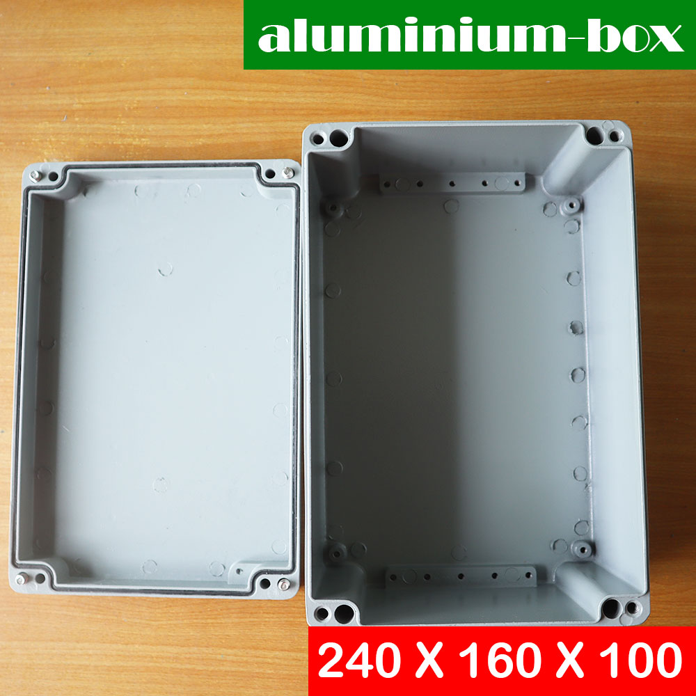 กล่องอลูมิเนียมกันน้ำ IP66 สีเทา ขนาด 240 X 160 X 100 มม (JJ)
