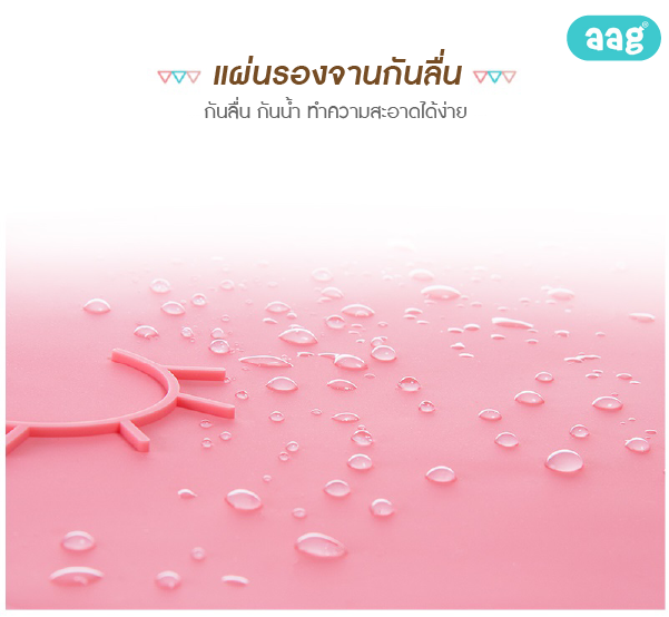 ลด50% AAG (เอเอจี) แผ่นรองอุปกรณ์ทานอาหารแบบกันลื่น เนื้อนิ่ม แผ่นบาง พับเก็บง่าย วัสดุ BPA FREE ปลอดสารก่อมะเร็ง