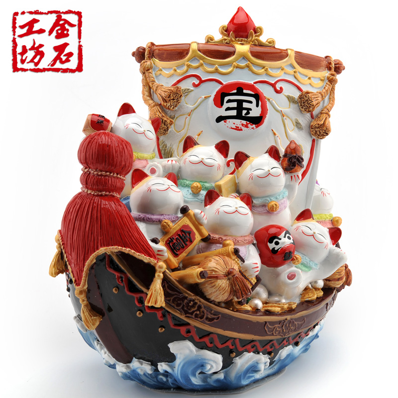 เรือสมบัติ Lucky Cat Ornament Store งานกระเบื้องญี่ปุ่น