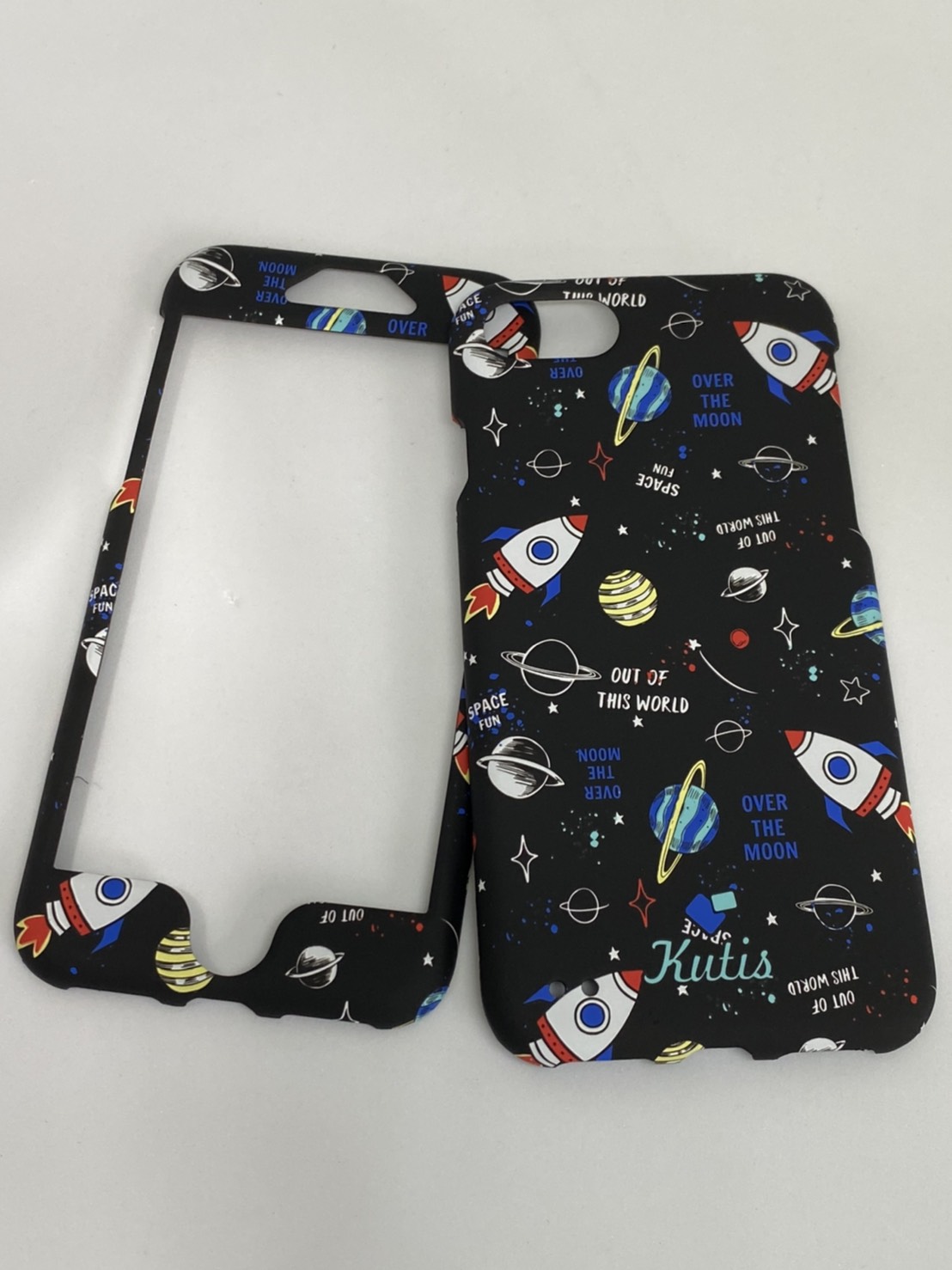 เคสคูทิส(Kutis)เคสไอโฟน7,8(ลายจรวดอวกาศ)มาใหม่ เคสประกบหน้า-หลัง เคสเรืองแสง เคสลายวินเทจ ร้านSuperhero Klongthom