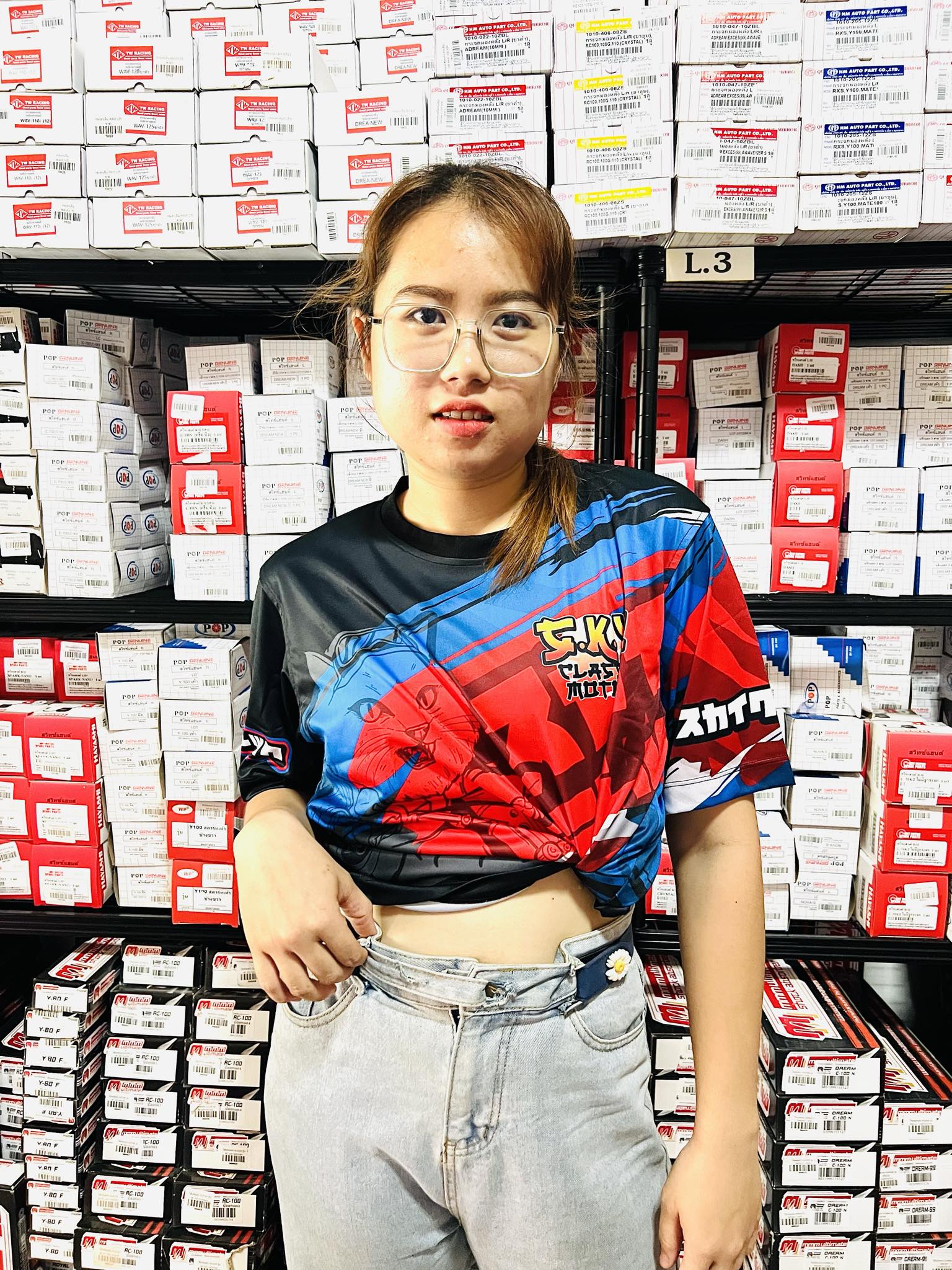 เสื้อกีฬาไมโครเรียบ ทั้งตัว สกรีนลาย แมวคลาสสิค