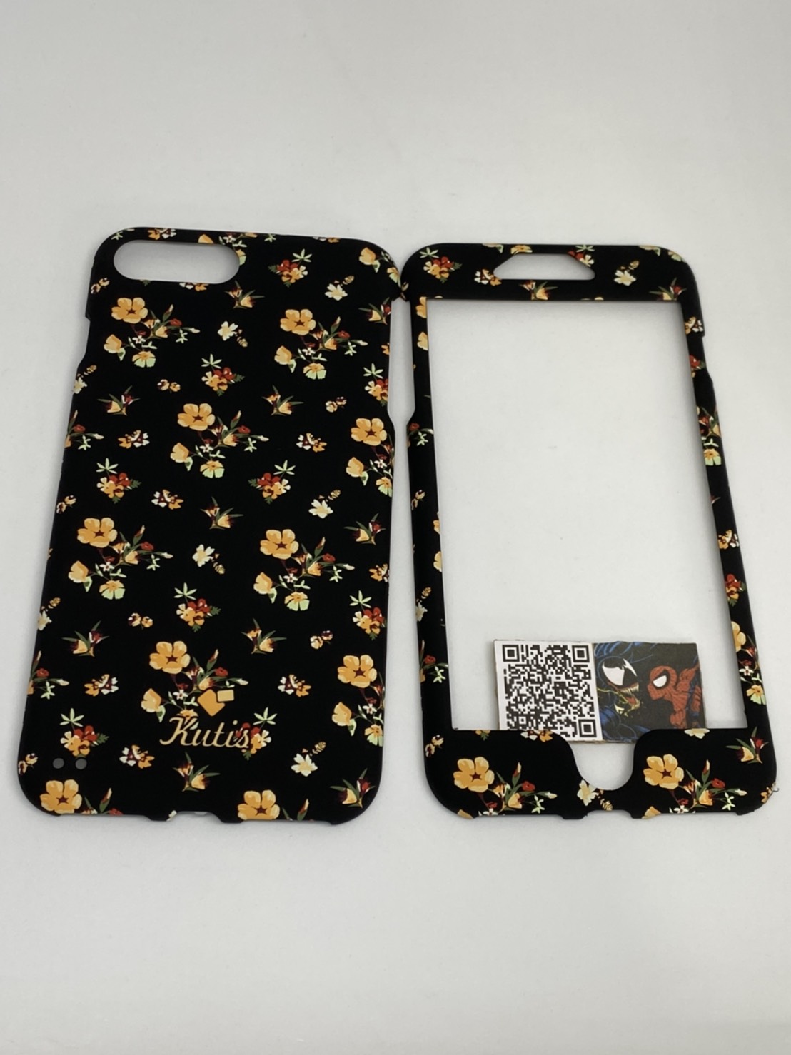 เคสคูทิส(Kutis)เคสไอโฟน7พลัส,8พลัส(ลายดอกไม้ช่อดอกสีส้ม)มาใหม่ เคสประกบหน้า-หลัง เคสเรืองแสง เคสลายวินเทจ ร้านSuperhero Klongthom