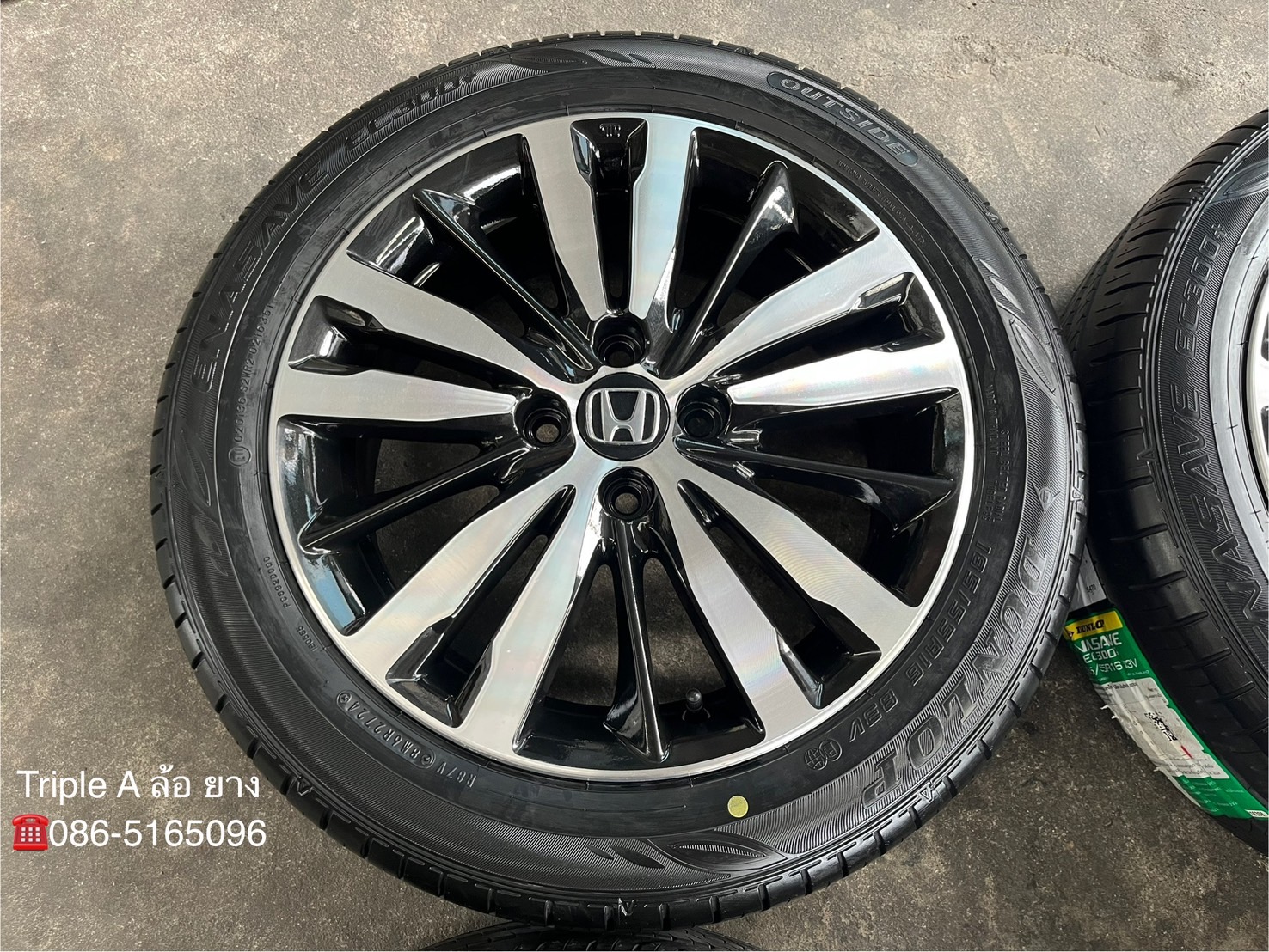 ✨ล้อแม็ก✨Honda Jazz GK ตัวท็อป ขอบ 16 ดำหน้าเงา พร้อมยางใหม่💯185-55-16 Dunlop♨️ปี 24♨️