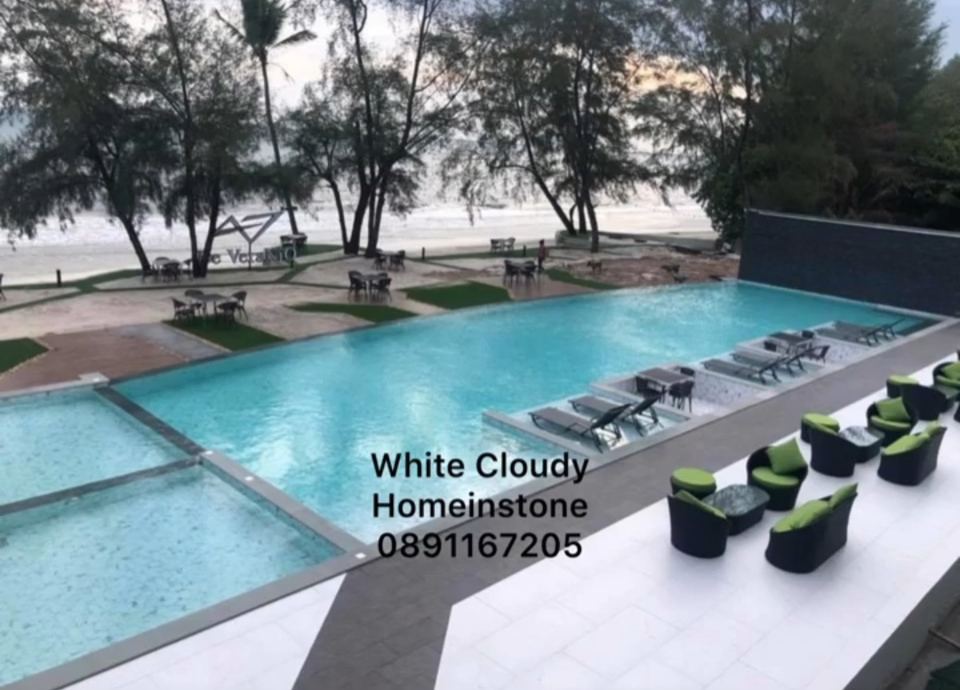 หินธรรมชาติสำหรับปูสระว่ายน้ำ สีเทาอ่อนสไตล์ยุโรป สินค้าพร้อมส่ง