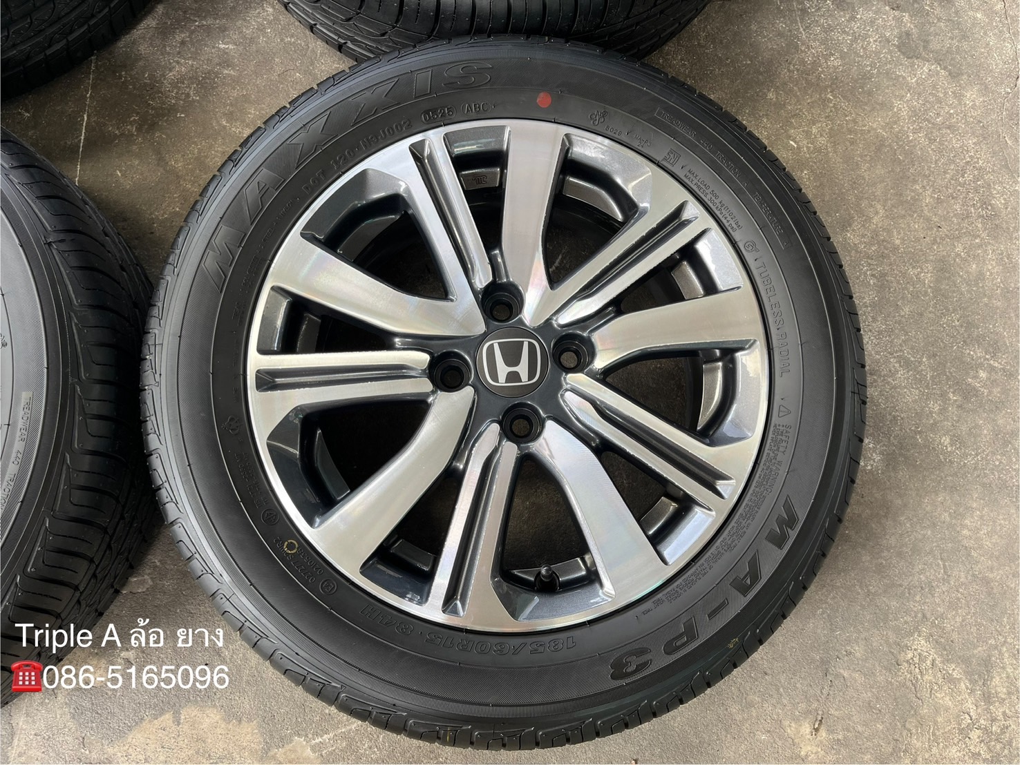 ✨ล้อแม็ก✨Honda City ตัวท็อป ขอบ 15 เทาหน้าเงา พร้อมยางใหม่ป้ายแดง 185-60-15 Maxxis💥ปี 25💥