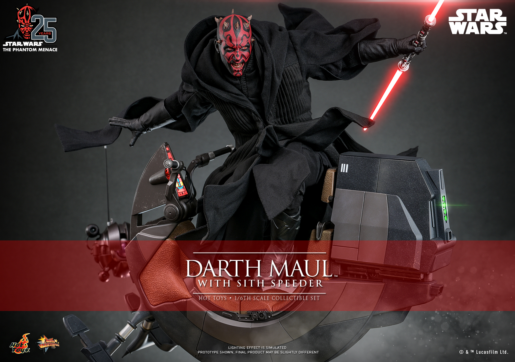 Hot Toys MMS749 Star Wars Episode I: The Phantom Menace™ - Darth Maul™ with Sith Speeder
