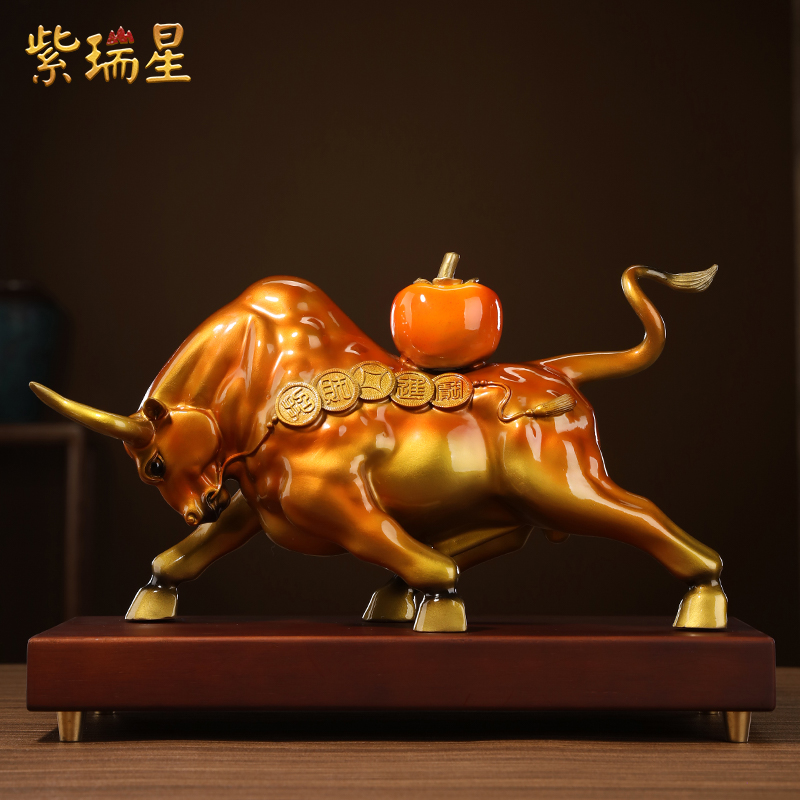 #วัวกระทิงนำโชค Lucky Ox งานทองเหลือง วัวผู้หนักแน่นมั่นคง ซื่อสัตย์ ใจเย็น และขยัน